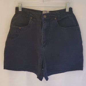 VINTAGE Sienna Blue High Waisted Mom Black Denim Shorts 80s/90s Size 11/12